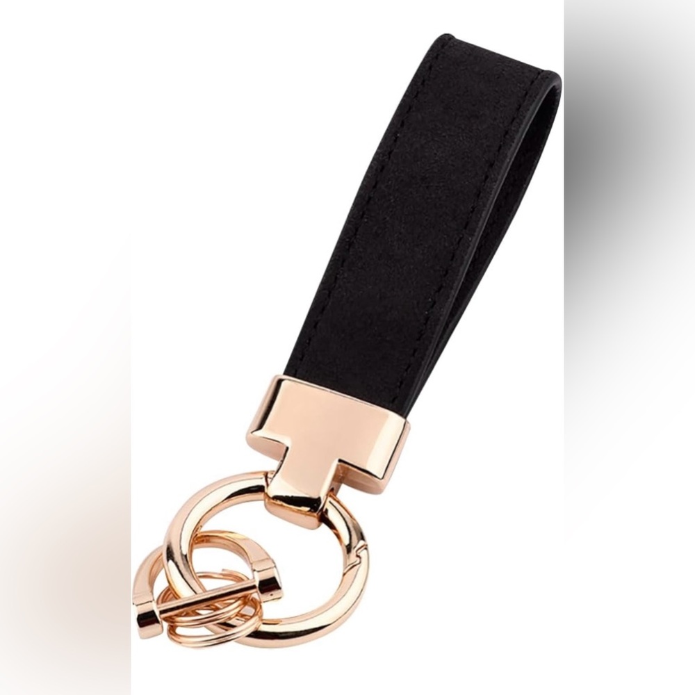Faux Velvet Car Keychain Universal Wristlet Keychain Car Key Ring with 2 Key